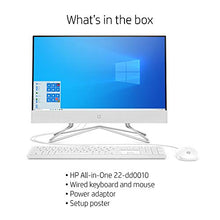 Load image into Gallery viewer, HP 22-inch All-in-One Desktop Computer, AMD Athlon Silver 3050U Processor, 4 GB RAM, 256 GB SSD, Windows 10 Home (22-dd0010, White), Snow White