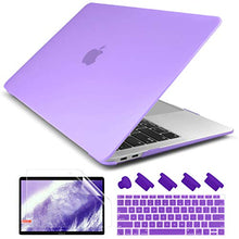 Load image into Gallery viewer, Dongke MacBook Air 13 inch Case 2020 2019 2018 Rubberized Frosted Matte See Through Hard Case Cover for MacBook Air 13.3 inch Black