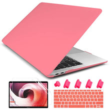 Load image into Gallery viewer, Dongke MacBook Air 13 inch Case 2020 2019 2018 Rubberized Frosted Matte See Through Hard Case Cover for MacBook Air 13.3 inch Black
