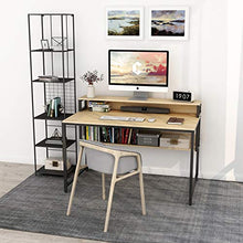 Load image into Gallery viewer, Cubiker Computer Home Office Desk, 47&quot; Small Desk Table with Storage Shelf and Bookshelf, Study Writing Table Modern Simple Style Space Saving Design, Rustic
