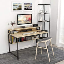 Load image into Gallery viewer, Cubiker Computer Home Office Desk, 47&quot; Small Desk Table with Storage Shelf and Bookshelf, Study Writing Table Modern Simple Style Space Saving Design, Rustic
